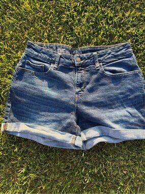 a.n.a Dark Blue Rolled Hem Denim Shorts